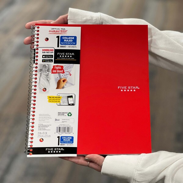 Five Star College Ruled Notebook 1 Subject